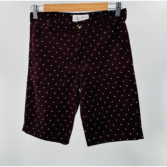 Craft Flow Burgundy w/ White Polka Dots Big Boy Shorts - Picture 1 of 8